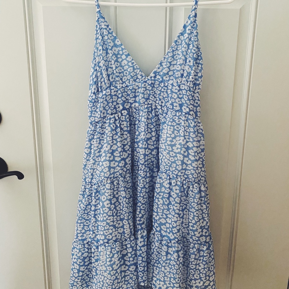 Goodnight Macaroon Womens Babydoll Blue Floral Dress